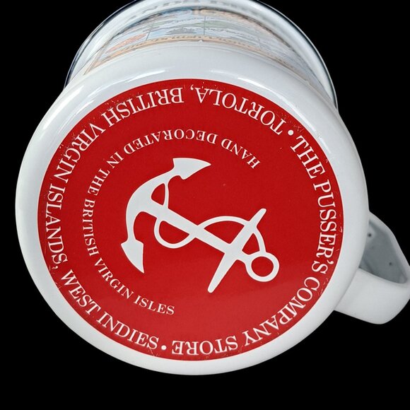 Vtg Pusser's British Navy Rum Enameled With Map Tin Large Mug - Picture 6 of 8